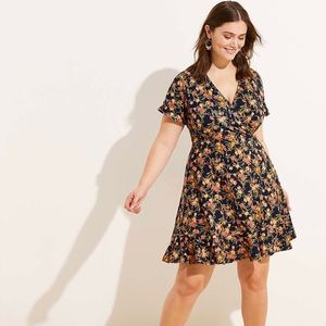 🍋 LOFT Flutter Flair Floral Wrap Dress
